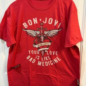 Bon Jovi Red Graphic Tee - Women's Short Sleeve